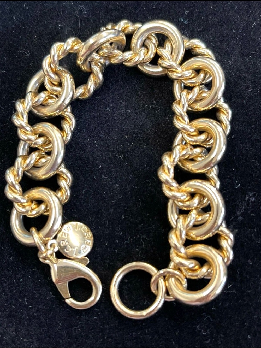 J. Crew Chunky Chain Link Gold Tone Bracelet Statement Piece 7 1/2" VGUC